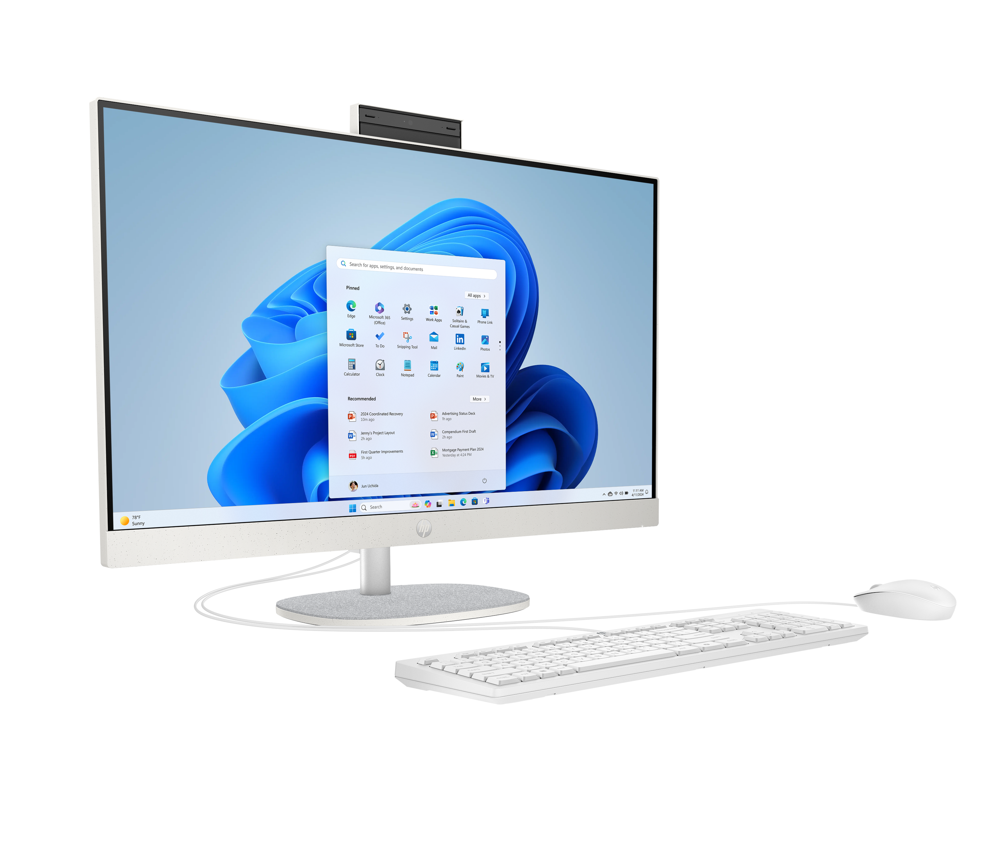 HP 27 AiO 27-cr0067ny Kompiuteris 27'' FHD IPS i7-1355U 16GB 512GB SSD FreeDos, Shell White